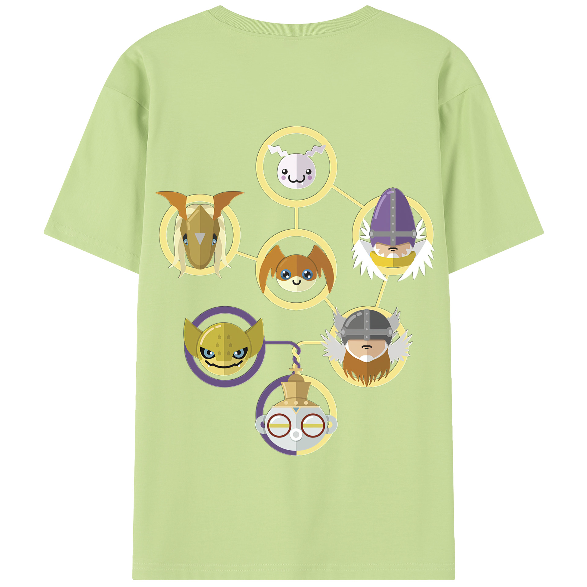 （画像用） Digimon デジタルモンスター/デジモン 綿100％半袖Tシャツ（背面プリント）